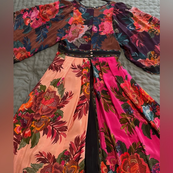 FARM Rio Flower Scarves Midi Dress Size Large - Picture 8 of 13